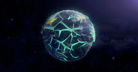 Exploding Earth Animation Stockbeeldmateriaal 39635515