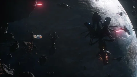 Exploding energy sources in Commercial mining plants into space colonies 04 스톡 동영상 219915239