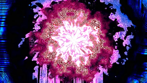 Exploding Expanding Red Smoke Poof Explsion Mask Stock Footage 139718659