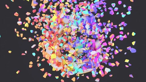 Exploding festival white font isolated on black background with confetti. Stock Footage 125745158