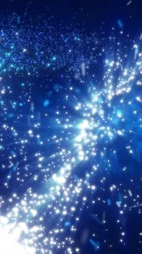Exploding field of glowing blue-white particles radiating bright energy thr.. 스톡 일러스트