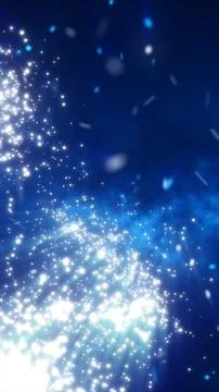 Exploding field of glowing blue-white particles radiating bright energy thr.. イラスト素材