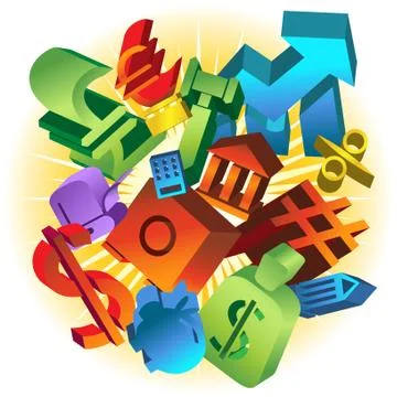 Exploding financial market Stock Illustration