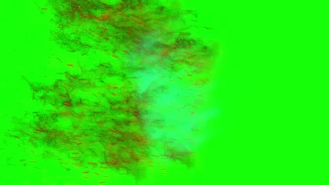 Exploding Fire Particles and Smoke Cloud Isolated on a Bright Green Screen Stock Footage 339123529