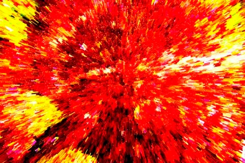 Exploding fireball in red and yellow Stock Illustration