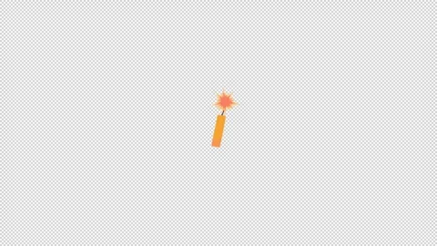 Exploding Firecracker.  Bomb explosion animation with fuse Stock Footage 327853201