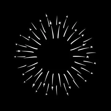 Exploding firework burst in vintage style. Retro firework sparkles frame for Stock Illustration