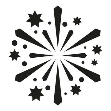 Exploding firework creating a starburst celebration icon Stock Illustration