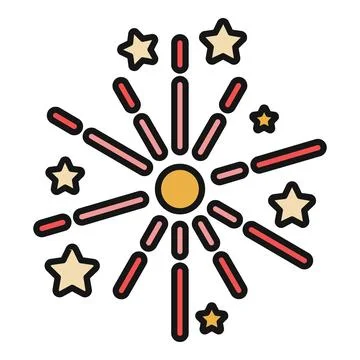 Exploding firework icon celebrating festive holiday event Stock Illustration