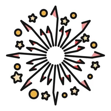 Exploding firework illustration symbolizing celebration and festive moments Иллюстрация