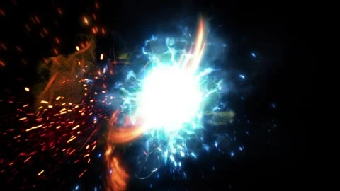 Exploding firework spark display with intense light burst against dark Stockbeeldmateriaal 345775197