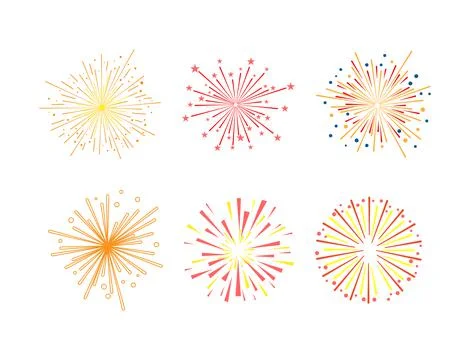 Exploding Firework Sparkle as Festive Show with Flashes of Celebratory Salute Stock Illustration