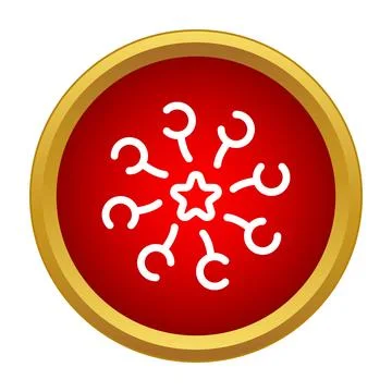 Exploding firework star icon on red button Stock Illustration
