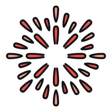 Exploding firework starburst doodle design element Illustrazione stock
