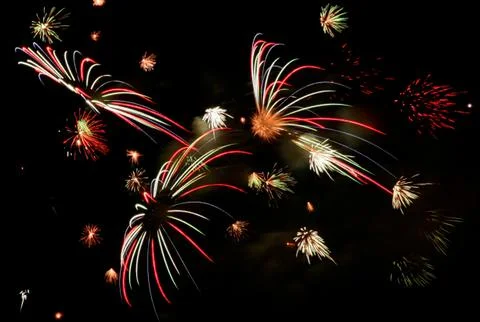 Exploding Fireworks close-up Stock Photos