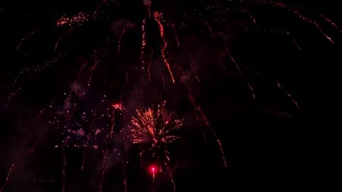 Exploding fireworks drone footage Stock Footage 320160957