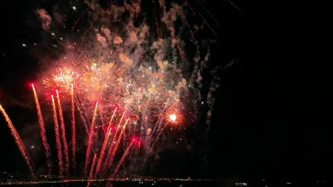 Exploding fireworks drone footage Stock Footage 320161026