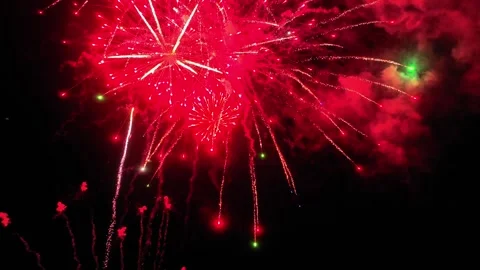 Exploding fireworks drone footage Stock Footage 320161029