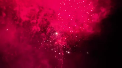 Exploding fireworks drone footage Stock Footage 320161060