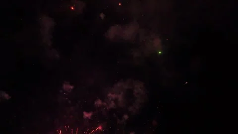 Exploding fireworks drone footage Stock Footage 320161075