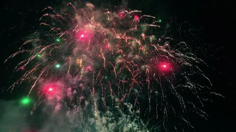 Exploding fireworks drone footage Stock Footage 320161130