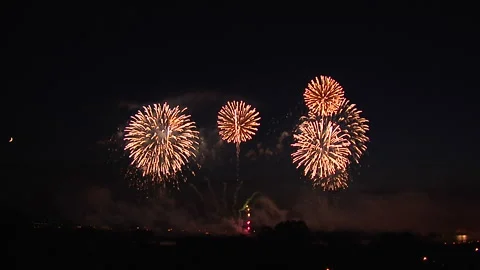 Exploding Fireworks Stock Footage 327610593