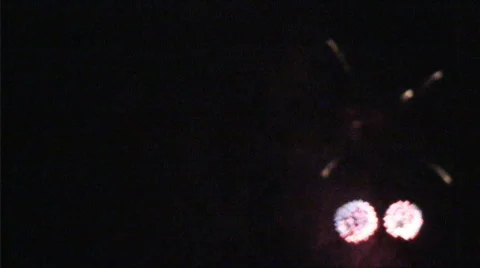 Exploding fireworks in July Stock Footage 481881