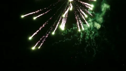 Exploding Fireworks Lights on Black Background. Stock Footage 169969039