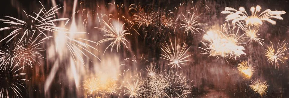 Exploding fireworks New Year background 写真素材
