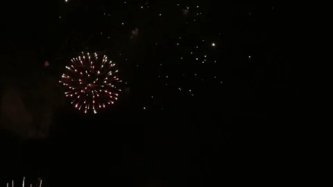 Exploding fireworks on the night sky Stock Footage 103639091