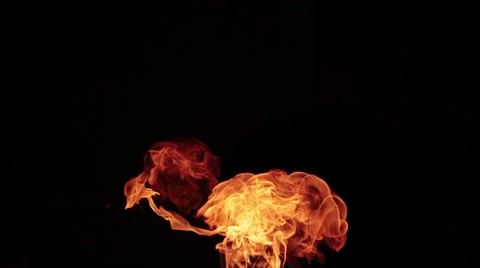 Exploding flame and fire isolated on black background Stock Footage 68705721