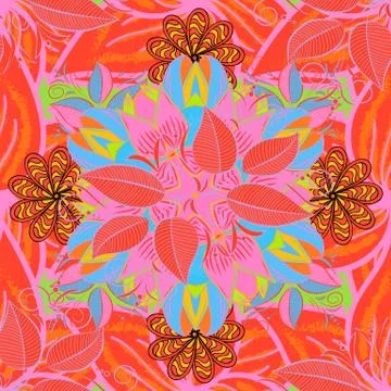 Exploding flowers abstractly placed. Vector pattern. Vector illustration. Gentle Stock Illustration