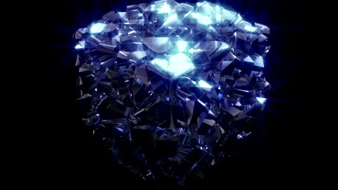 Exploding frosted ice 3d blue. Stock Footage 154037890