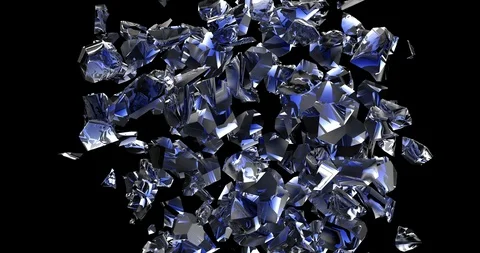 Exploding frosted ice in abstract style on transparent background. Isolated wall Stock Footage 122340356