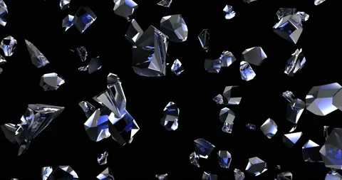 Exploding frosted ice in abstract style on transparent background. Isolated wall Stock Footage 153593305