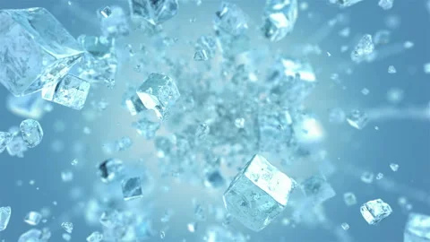 Exploding frosted ice cube 库存影片 114352940
