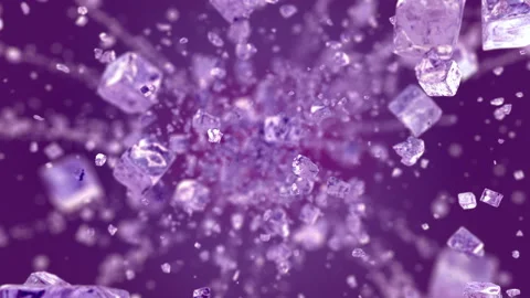 Exploding frosted ice cube Video stock 114353092