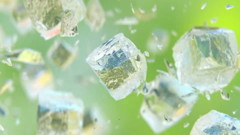 Exploding frosted ice cubes in 4K Slow motion Stock Footage 147505513