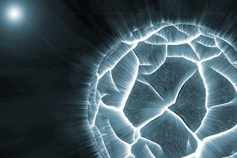 Exploding frozen planet with ice details 스톡 일러스트