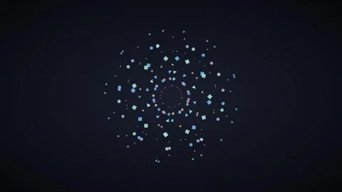 Exploding Geometric Shapes Loop - Spinning Colorful Minimal Backdrop Video stock 341787369