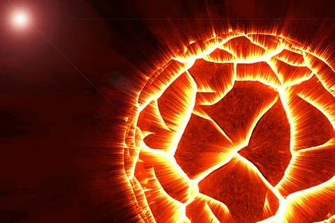 Exploding glowing planet in the galaxy イラスト素材