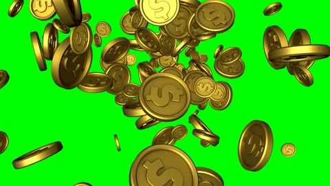 The exploding gold coins, 3d Rendering Stock Footage