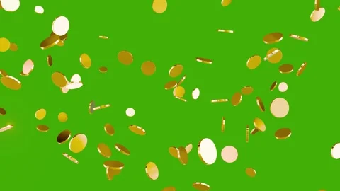 Exploding Gold Coins Motion Graphic Loop. Stock Footage 321108944