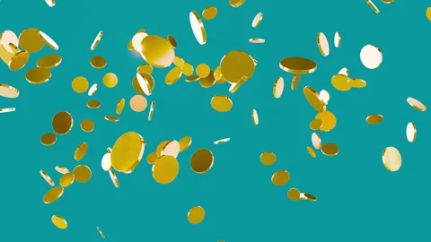 Exploding Gold Coins Motion Graphic Loop. Stock Footage 321109027