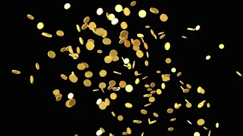Exploding Gold Coins Motion Graphic Loop. Vídeos de archivo 321109524