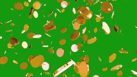 Exploding Gold Coins Motion Graphic Loop. Vídeos de archivo 321110275