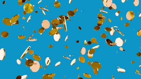 Exploding Gold Coins Motion Graphic Loop. Vídeos de archivo 321110323