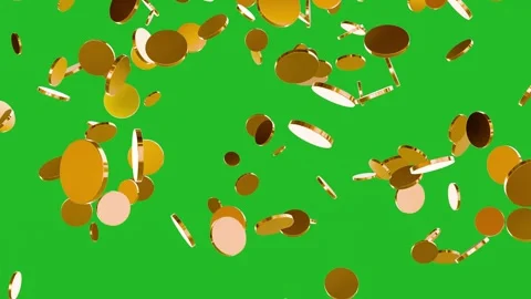 Exploding Gold Coins Motion Graphic Loop. Vídeos de archivo 321110344