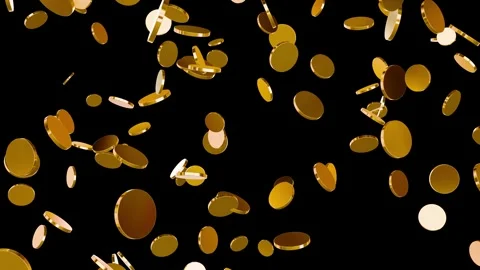 Exploding Gold Coins Motion Graphic Loop. Vídeos de archivo 321110382