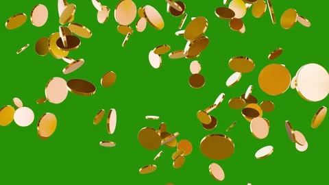 Exploding Gold Coins Motion Graphic Loop. Vídeos de archivo 321110468